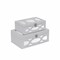 Homeroots Set of Two White Mirrored Glass And Wood Box With Lid, 2PK 399676 - alternate 1