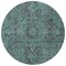 Homeroots 8' Round Turquoise Round Oriental Washable Non Skid Indoor Outdoor Area Rug 563849 - alternate 7