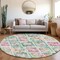 Homeroots 8' Teal Blue Green And Purple Round Geometric Washable Indoor Outdoor Area Rug 603486 - alternate 5
