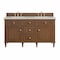 James Martin Vanities Lorelai 60" Dbl Vanity, Mid-Century Walnut, w/3 CM Siberian Silestone Top w/FreePower WirelessCharger 424-V60D-WLT-FSFR - alternate 1