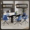 Leisuremod Markley Modern Leather Swival Dining Chair With Metal Legs in Blue MSCBL-18-BU - alternate 10