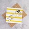 Smarty Had A Party White with Gold Stripes Paper BeverageCocktail Napkins 600 Napkins, 600PK 3295-CASE - alternate 1