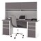 Bestar Credenza Credenza, 23.4" D X 65.9" H, 71.1" W X Melamine, Slate/Sandstone 93860-59 - alternate 1