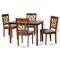 Baxton Studio Renaud Modern Grey and Walnut Brown Wood 5-Piece Dining Set 254-9876-8959-ZORO - alternate 8