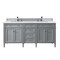 James Martin Vanities Brittany 72'' D Vanity, Urban Gray w/ Jasmine Pearl Silestone Top w/FreePower Wireless Charger 650-V72-UGR-FEJP - alternate 1