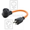 Ac Works Plug Adapter, STW, 6-30R, L6-30P, 1.5 ft., Orange L630630-018 - alternate 4