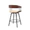 Armen Living Athena 27in Swivel Walnut Wood Counter Stool in Cream Faux Leather with Black Metal LCATBAWACR26 - alternate 5
