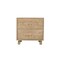 Homeroots 24" Beige Solid Wood Distressed Carved Scrollwork Two Drawer Nightstand 555404 - alternate 1