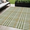Homeroots 5' X 8' Olive Green Brown And Ivory Plaid Washable Indoor Outdoor Area Rug 601495 - alternate 1