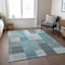 Homeroots 3' X 5' Teal Blue Aqua And Gray Striped Washable Indoor Outdoor Area Rug 581713 - alternate 8
