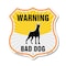 Signmission Beware Of Dog Shield Sign Warning Bad Do, 12 Inch X 12 Inch, Plastic Sign SHI-P-12-361 - alternate 1