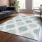 Homeroots 3' X 5' Aqua Teal Blue And Ivory Ikat Washable Indoor Outdoor Area Rug 589068 - alternate 9