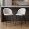Homeroots Set of Two 26" White and Black Fabric and Metal Low Back Counter Height Bar Chairs, 2PK 555079 - alternate 6