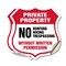 Signmission Private Property Shield Sign No Hunting, 4 inch X 4 inch, Vinyl Decal, 2PK SHI-D-2PACK-4-445 - alternate 1