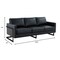 Leisuremod Lincoln Modern Leather 3-Seater Sofa with Stainless Steel Base LAB83BL-L - alternate 6