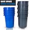 Magnum Tool 32 Gallon Trash Can, High-Vis Blue, Construction Grade, Heavy Duty Plastic CMTC-C000-32B01 - alternate 4
