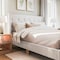 Martha Stewart Carmy King Upholstered Platform Bed, Tufted Wingback Headboard and Cushioned Siderails TW-B2503T-K-WH-MS - alternate 8
