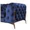 Homeroots 74in Blue And Gold Velvet Loveseat 480899 - alternate 5