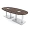 Skutchi Designs Boval Conference Table With Power, 48 in W, 96 in L, Brown HAR-BOVL-48X96-DOU-H3041-ESIL - alternate 1