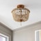 Jonathan Y Allie 14" 3-Light Bohemian Farmhouse Wood Bead/Iron LED Semi Flush Mount, Antique Gold/Light Taupe JYL9020C - alternate 9