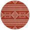 Homeroots 8' Red And Ivory Round Southwestern Washable Indoor Outdoor Area Rug 593716 - alternate 8