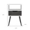 Homeroots 25" Gray And White Wood One Drawer Nightstand 534883 - alternate 10