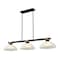 Z-Lite Bronte 3 Light Billiard, Matte Black and Rubbed Brass, White Linen 1955-3MB-RB-DWL14 - alternate 1