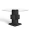 Homeroots 51" Clear and Black Glass and Solid Wood Pedestal Base Round Top Dining Table 633121 - alternate 5