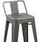 Homeroots Set of Four 26" Gray Steel and Metal Low Back Counter Height Bar Chairs, 4PK 555112 - alternate 6