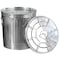 Gardenised 12 gal Round Outdoor Can, Silver, Galvanized Steel, 16 in QI004752 - alternate 9