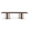 Homeroots 118" Brown And Brass Stainless Steel Double Pedestal Base Dining Table 487879 - alternate 7