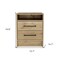Homeroots 20" Oak Two Drawer Faux Wood Nightstand 534895 - alternate 4