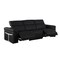 Homeroots 100" Black Top Grain Leather Reclining Metal USB Sofa 720357 - alternate 7