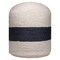 Homeroots 18" Off White And Navy Blue Jute Blend Cylinder Striped Pouf Ottoman 551556 - alternate 7