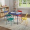 Homeroots Blue PVC Veneer and Steel Square Furniture Set 719199 - alternate 4