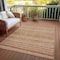 Homeroots 3' X 5' Terra Cotta And Rust Striped Washable Indoor Outdoor Area Rug 615386 - alternate 8