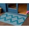 Homeroots 3' X 5' Teal Blue And Ivory Geometric Washable Indoor Outdoor Area Rug 598622 - alternate 1