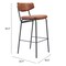 Homeroots Set of Two 26" Brown And Black Faux Leather And Steel Counter Height Bar Chairs 555705 - alternate 9