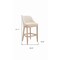 Homeroots 31" Beige and Natural Fabric and Solid Wood Bar Height Bar Chair 580068 - alternate 3