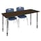 Regency Kee Adjustable Classroom Table W/ 2 Andy Stack Chairs, 72 in W, 24 in L, Neo Walnut MT7224NWAPGY40NV - alternate 1