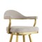 Homeroots 30" Taupe and Gold Fabric and Stainless Steel Bar Height Swivel Bar Chair 569153 - alternate 8