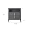 Homeroots 36in Gray Pine Poplar Solids With Mindy And Veneer Open Shelving TV Stand 404271 - alternate 3