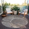 Homeroots 8' Chocolate And Beige Round Faux Bois Washable Indoor Outdoor Area Rug 613135 - alternate 6