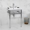 Kingston Brass 25" Ceramic Console Sink with Brass Legs, 8-Inch, 3-Hole, White/Polished Chrome KVBH25227W8B1 - alternate 2