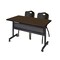 Regency Kobe Flip-Top Privacy Nesting Table W/ 2 M Stack Chairs, 48 in W, 30 in L, Neo Walnut MKFTM4830NW47BK - alternate 1