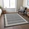 Homeroots 10' X 14' Black And Beige Striped Washable Indoor Outdoor Area Rug 610461 - alternate 7