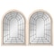 Uniquewise Set of 2 Arched Large 39.37 x 27.56 in Window Metal Mirror, Windowpane Shaped Decoration QI004670.2 - alternate 1