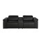 Homeroots 86in Black Italian Leather Power Reclining Loveseat With Storage 720526 - alternate 1