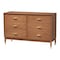 Baxton Studio Mandolin Mid-Century Ash Walnut Wood 6-Drawer Dresser 258-14052-ZORO - alternate 1