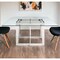 Homeroots 59" Clear And Gunmetal Square Glass And Stainless Steel Pedestal Base Dining Table 487364 - alternate 5